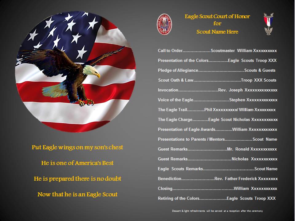 Free Eagle Scout Court Of Honor Program Templates PRINTABLE TEMPLATES